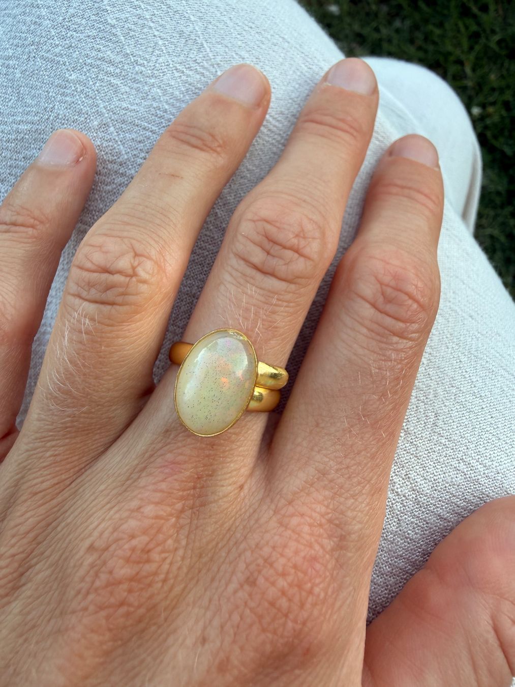 Ringe: schöner Opal Ring vergoldet grössenverstellbar – Neu (gemäss Beschreibung) aus Zug von julialbi 5