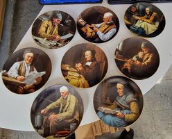 Komplett 8-teilig A. Anker "Würde des Alters" Wandteller set