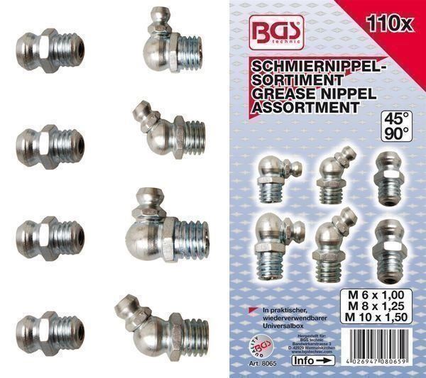 Metall- & Schlosserei Sonstiges: Schmiernippel-Sortiment. 110-tlg. – Neu und originalverpackt aus Dietikon von KFZ-Spezialwerkzeuge