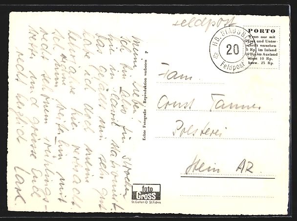 Cartoline postali: AK Flawil, Totalansicht vom Berg aus – Usato da Berlin venduto da bartko-reher 1
