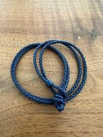 Lederarmband geflochten, dunkelblau, 1mal getragen