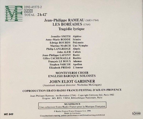 CDs: Rameau - Les Boréades (Gardiner) – Gebraucht aus Grüningen von azulblanco 1