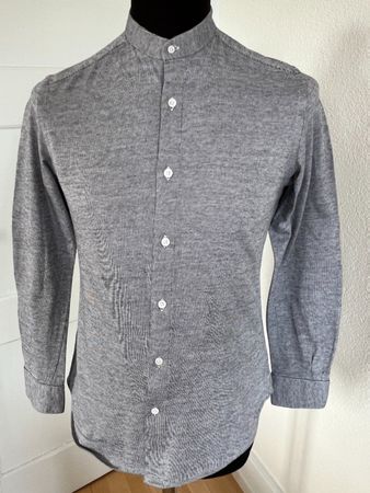 Massimo Dutti Herren Hemd in Gr. S, blau/weiss/meliert