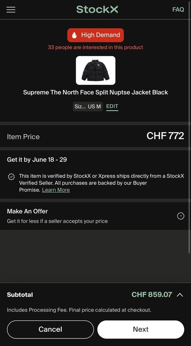 North Face Giacche: Supreme x The North Face Split Nuptse - Noir - M – Nuovo e nell'imballaggio originale da Orbe venduto da Orliii_ 4