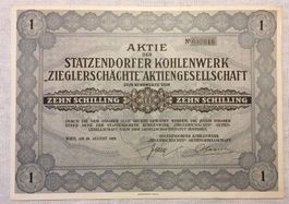 AKTIE Statzendorfer Kohlenwerk WIEN 1929