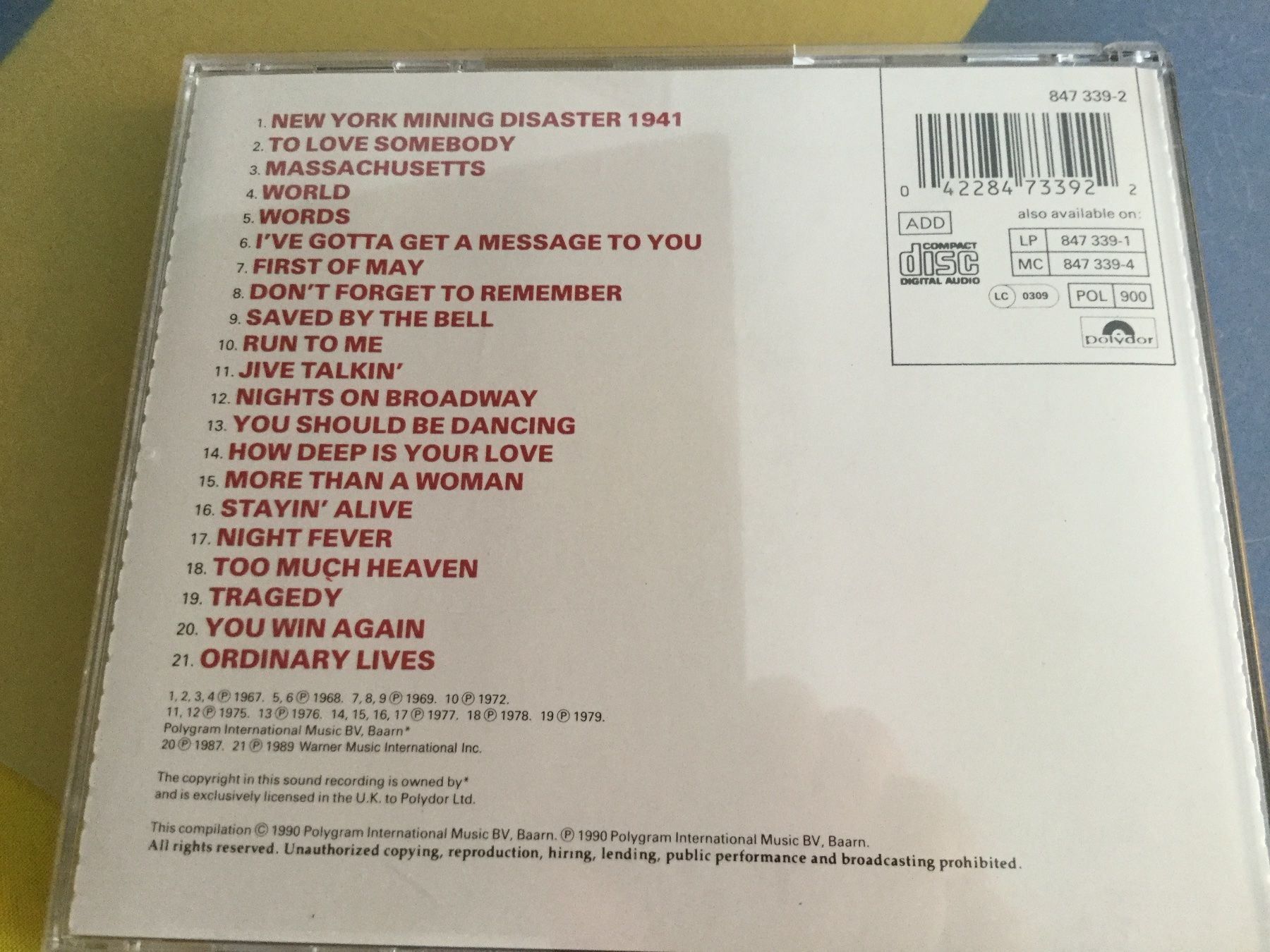 CD: BEE GEES – Usato da Thierachern venduto da sweden08 1