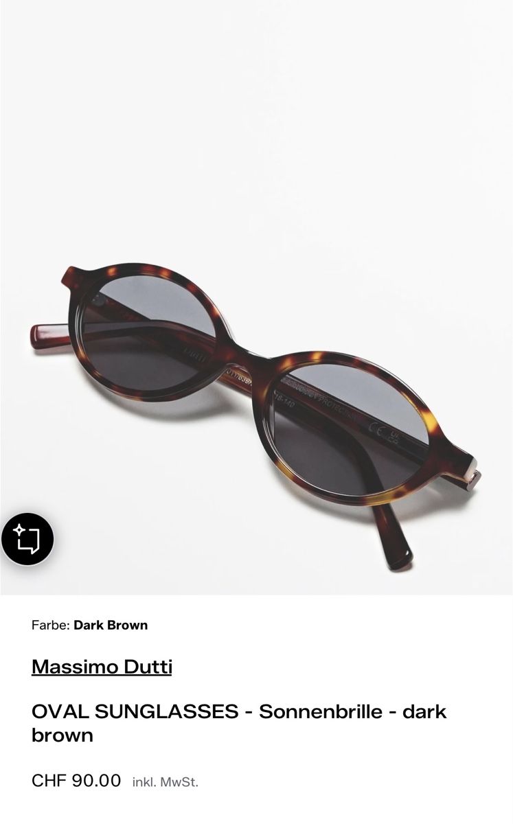 Massimo Dutti Lunettes & Verres: Massimo Dutti Sonnenbrille oval – Neuf avec emballage d'origine à Erlenbach ZH par nati.be 1