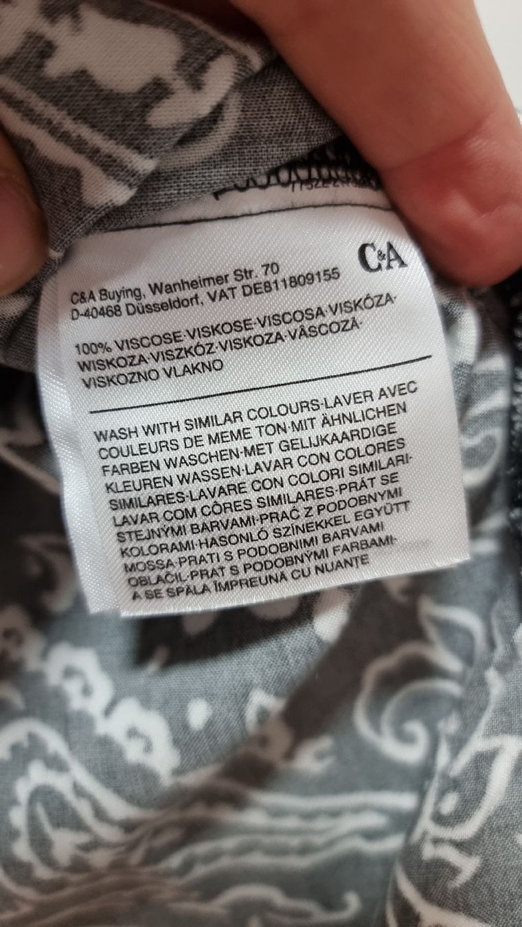 C&A Camicette: C&A Bluse Paisleymuster Schwarz/Weiss Gr. 46/48  – Usato da Steinach venduto da lesefieber 3