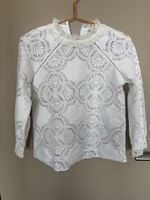 Sezane White Lace Blouse