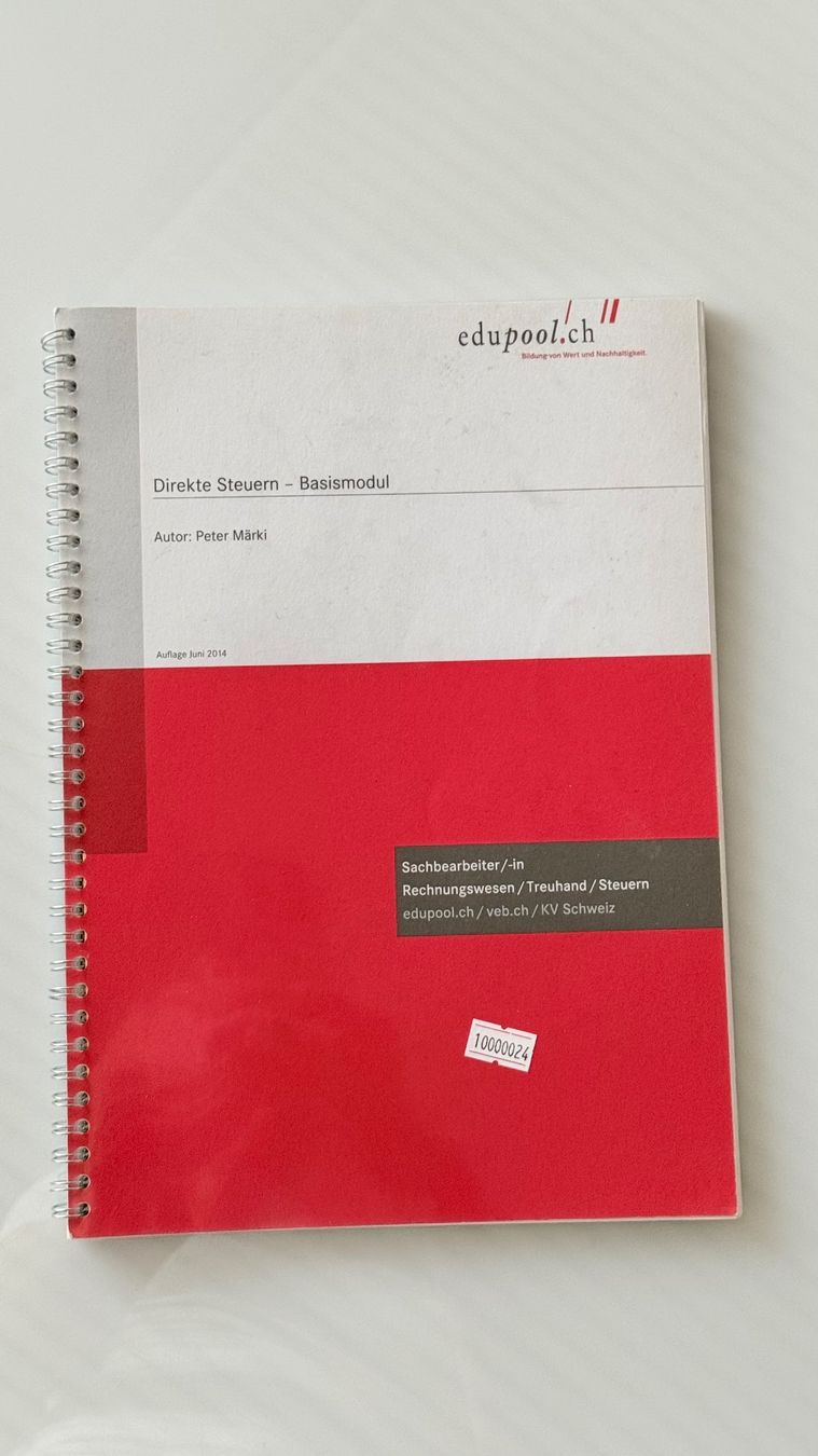 Bücher: Direkte Steuern - Basismodul edupool.ch, Autor Märki📚Top! – Gebraucht aus Jonen von BMWE369
