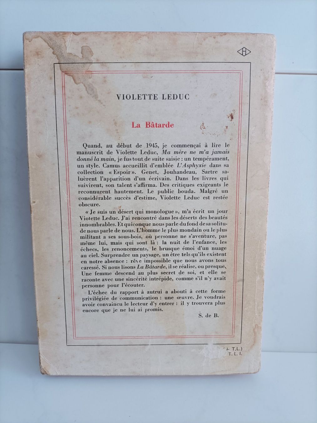 Bücher: La Bâtarde / Violette Leduc / NRF Gallimard 1964 – Gebraucht aus crans montana von AB3963 1