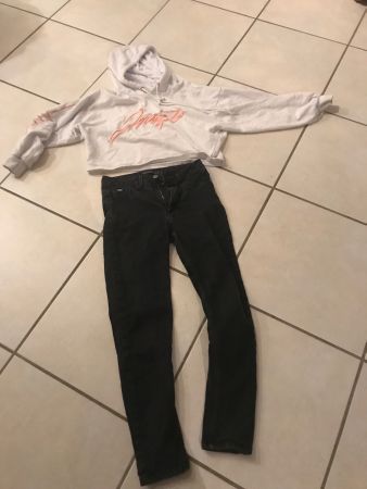J1M71 Lisa & Lena Hoodie weiss, Jeans ZARA 36-38