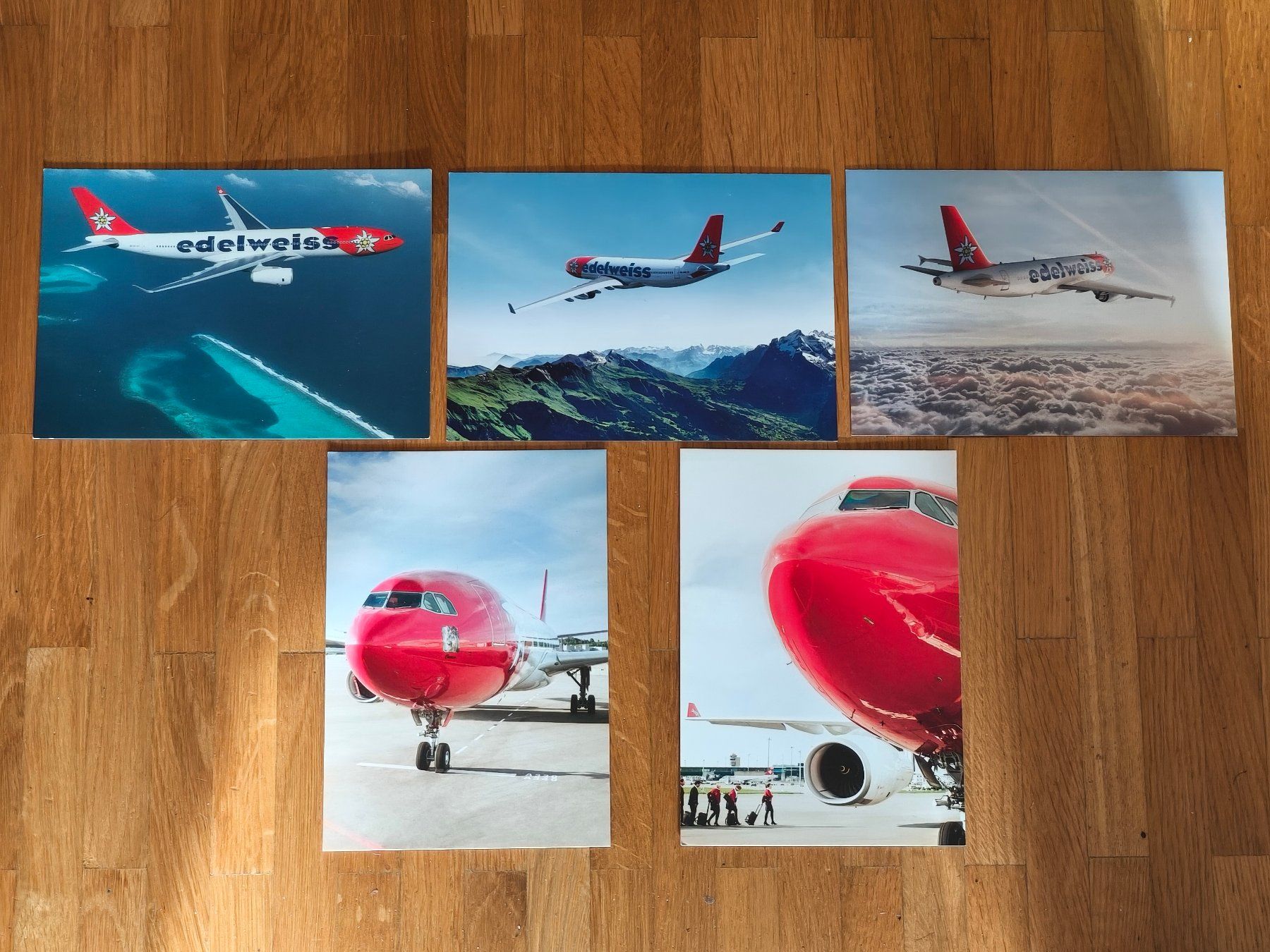 Ansichtskarten: 5 Edelweiss Airlines Ansichtskarten airline issued – Gebraucht aus Aesch BL von Opirol