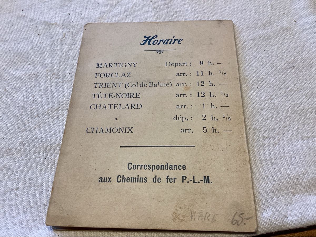Cartoline postali: Martigny DEPLIANT diligences 1902 rare – Usato da Luc (Ayent) venduto da Rebouille 1