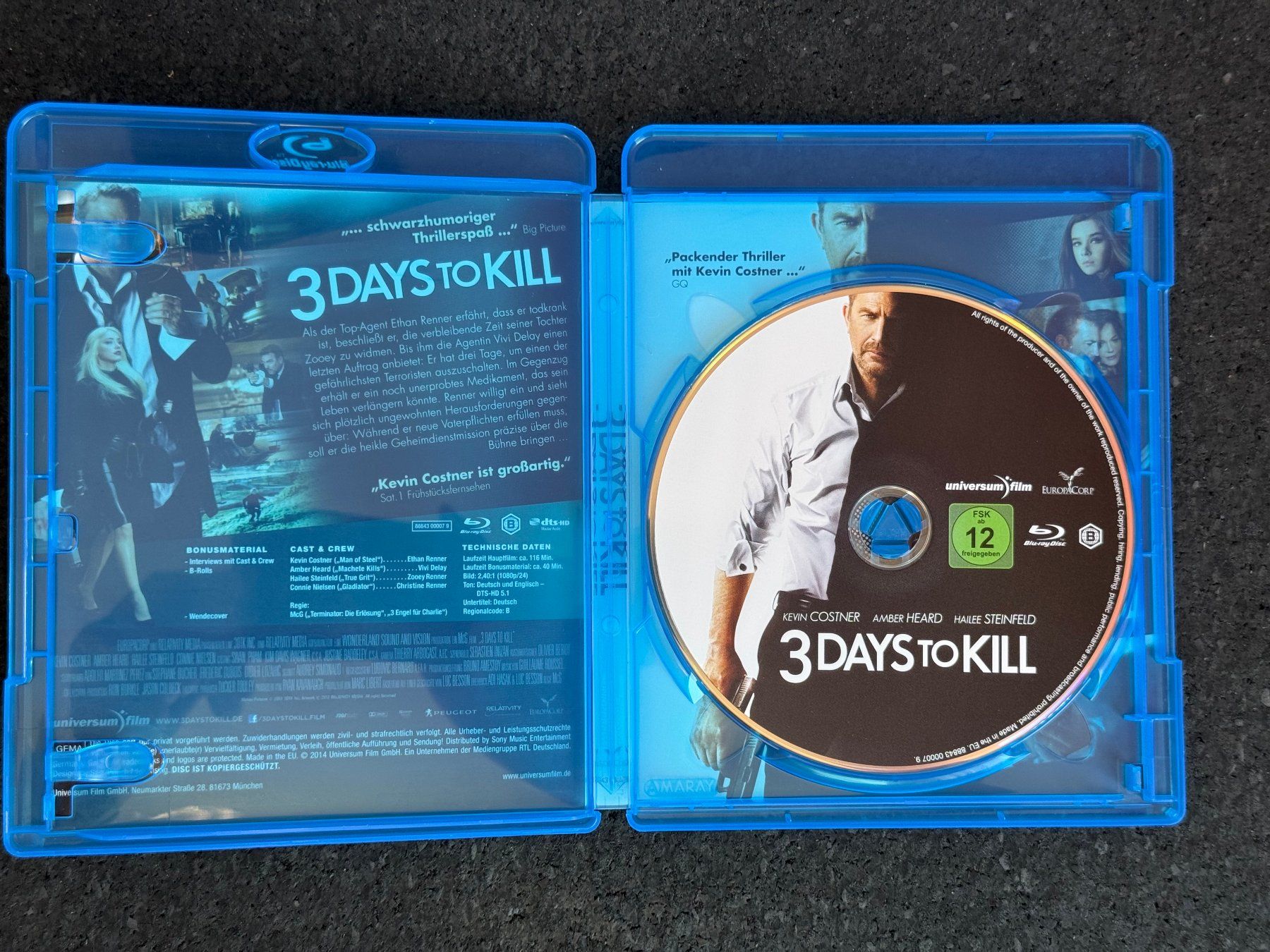 Tutti i DVDs: 3 Days to Kill Blu-ray Disc DE/EN – Usato da Fribourg venduto da tschjoly 4