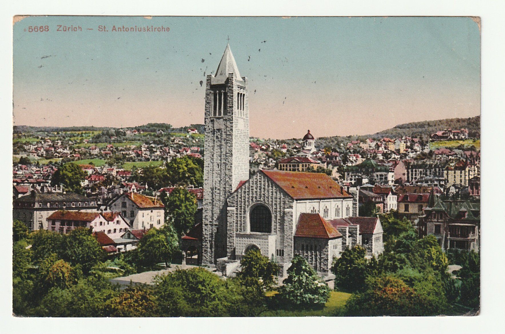 Cartes postales: Ansichtskarte Zürich St. Antoniuskirche 1917 – D'occasion à St. Gallen par Ricardo_Deals