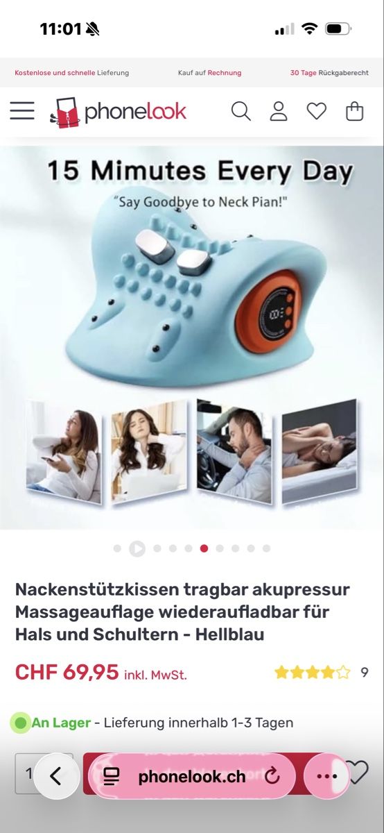 Dispositivi per massaggi: Nackenmassagegerät, NEU , NP 69.95 – Nuovo (secondo la descrizione) da Obbürgen venduto da bugi6868 3