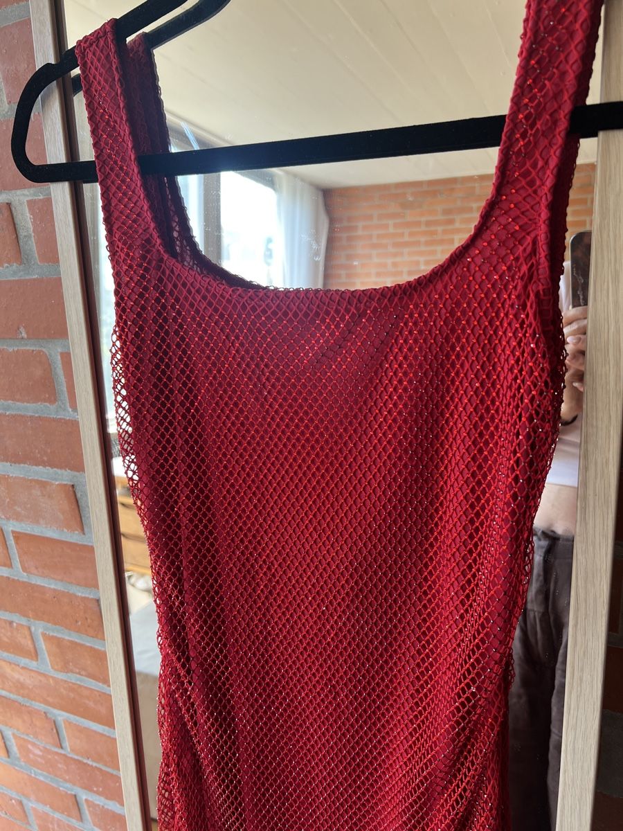 Kleider: Almond Muse Kleid rot Steinchen glitzer  – Gebraucht aus Biel/Bienne von mona222 3