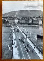 Genève - Trams & VW Coccinelles sur le pont du Mont Blanc
