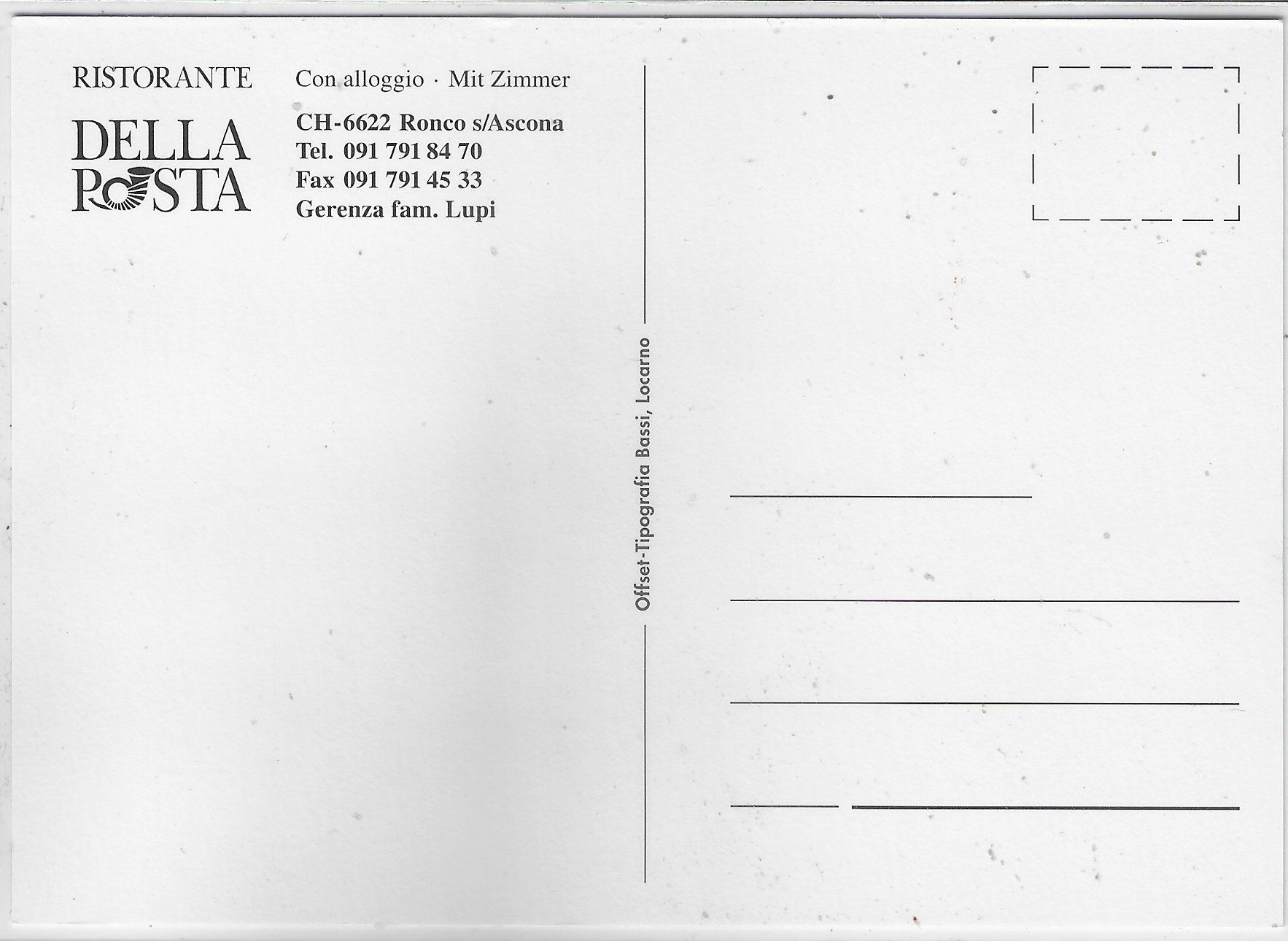 Ansichtskarten: Ronco s/Ascona - Ristorante Della Posta – Gebraucht aus Ettingen von Kartenplanet 1