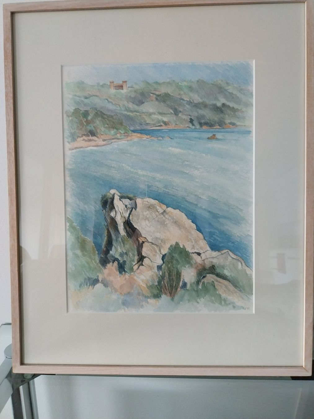 Gemälde: Max Ryser-Lutz, Berner Maler, Aquarell "Mittelmeerlandschaft – Gebraucht aus Kloten von Tongren 2