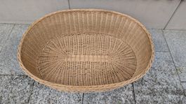 Grosser Hundekorb 100x70 cm aus Rattan, oval,