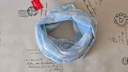 Loop-Schal Himmelblau mit Sonnenblumen 🌻🧣 Aesthetic / Y2K