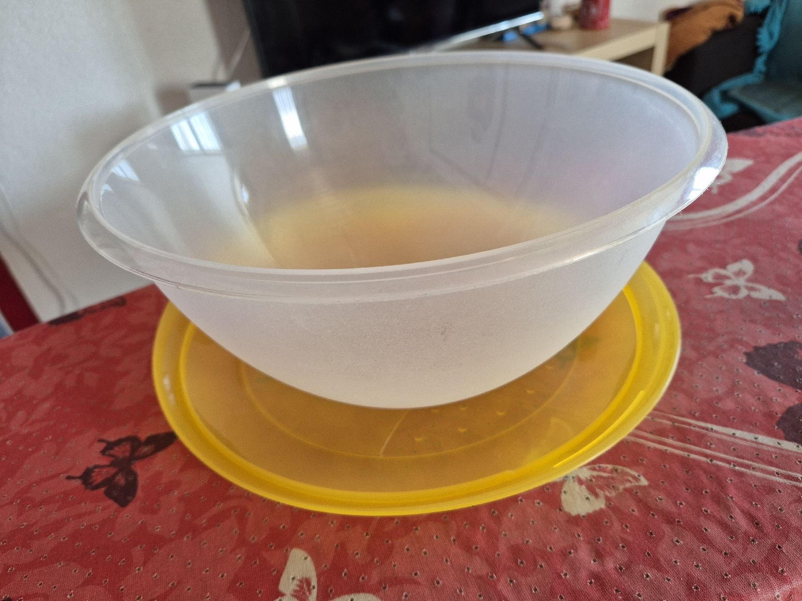 Schalen: Schüssel 3.5L mit gelbem Deckel, – Gebraucht aus Balterswil von bischoftanja