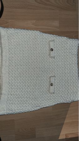 Mini-jupe d'hiver beige/blanche, taille M