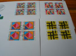 Set Pro Patria 1991, FDC Satz, Einzel + 4erblocks, 9 Belege