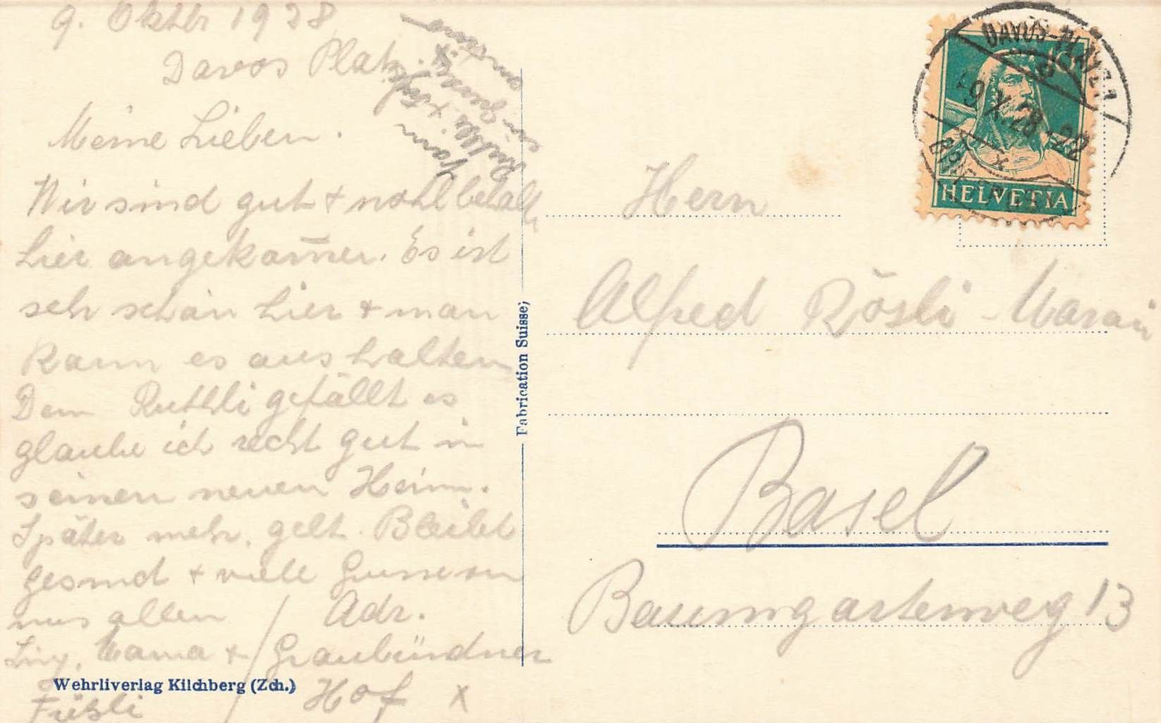 Cartoline postali: Grand hotel belvedere davos – Usato da Biasca venduto da Blenio71 1