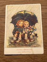 Alte Ansichtskarte Kinder unter Schirm - Rarität!