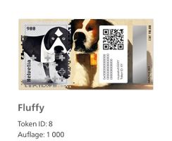 Crypto Stamp «Fluffy», ID8 mit NFT, Auflage nur 1'000 Stück