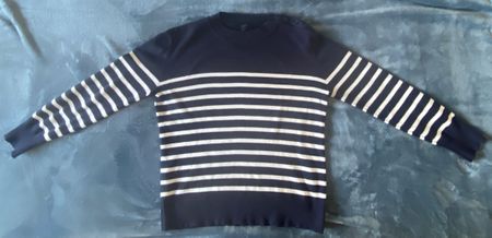 Pull rayures marin - tricot bleu et blanc - coton - Manor