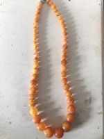 Kette aus bernsteinfarbenen Perlen, Vintage, 37 cm