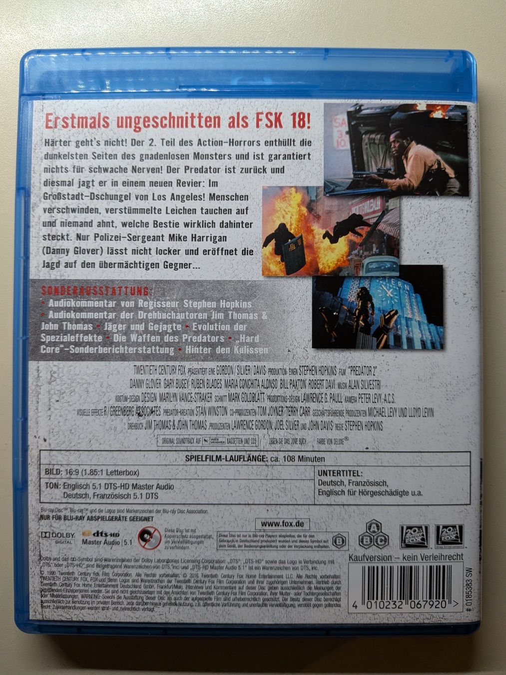 Tutti i DVDs: "Predator 2 - Uncut" mit Danny Glover [Blu-ray] – Usato da Port venduto da gecotom 1