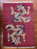 Tibet-Teppich – Handgeknüpft mit Drachenmotiv