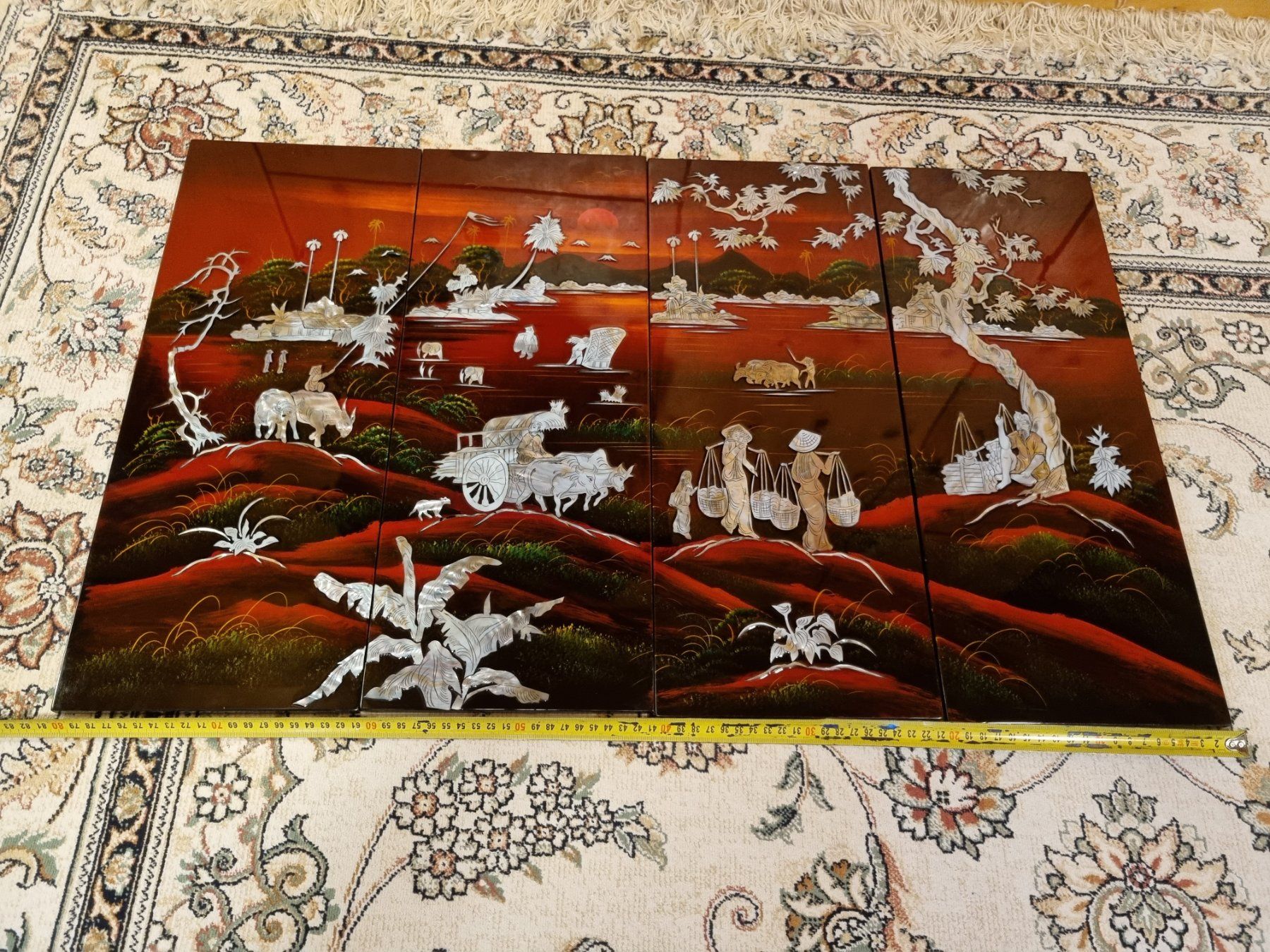 Poster & Bilder: 4-tlg. Asia Lackbild mit Perlmutt-Optik – Gebraucht aus Scharnachtal von devin03 1