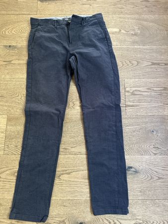 Herren Hose blau kariert Stoffhose gebraucht