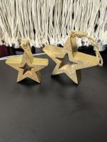 Weihnachtsdeko Sterne gold holz