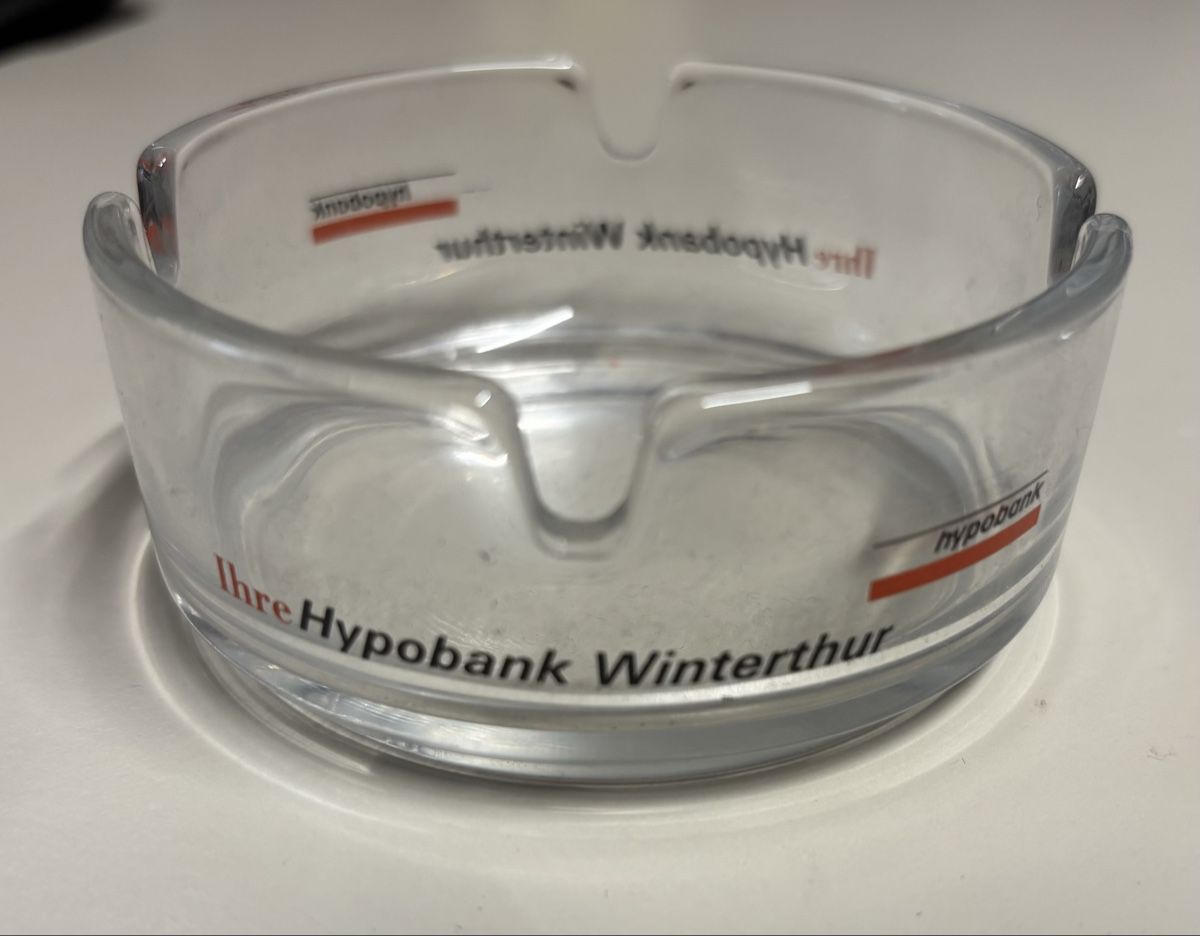 Portacenere: Glas Aschenbecher Hypobank Winterthur – Usato da Seuzach venduto da Biter