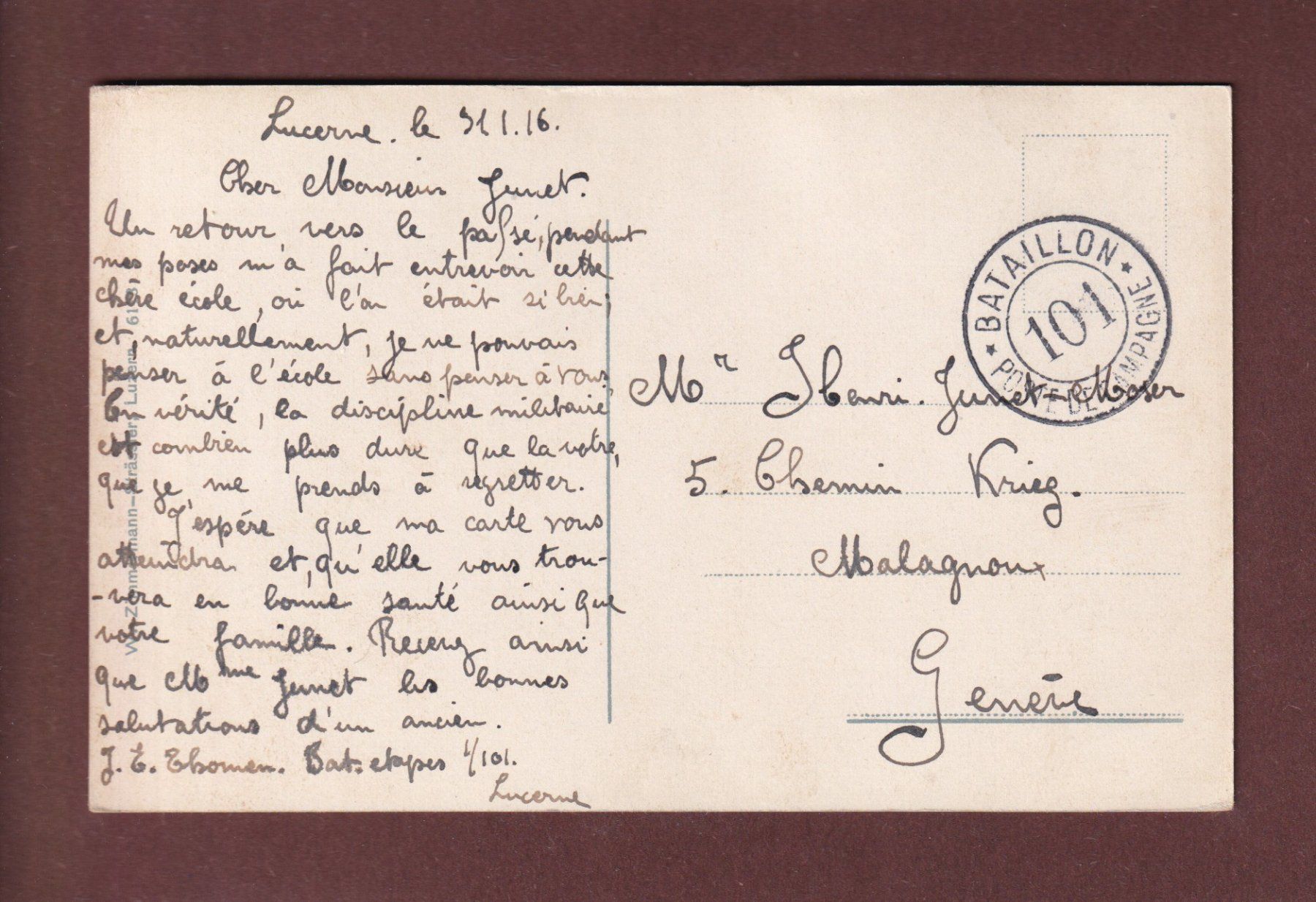Ansichtskarten: LUZERN - Pilatus - 1916 Feldpost – Gebraucht aus Pully von nicecards-shop 1
