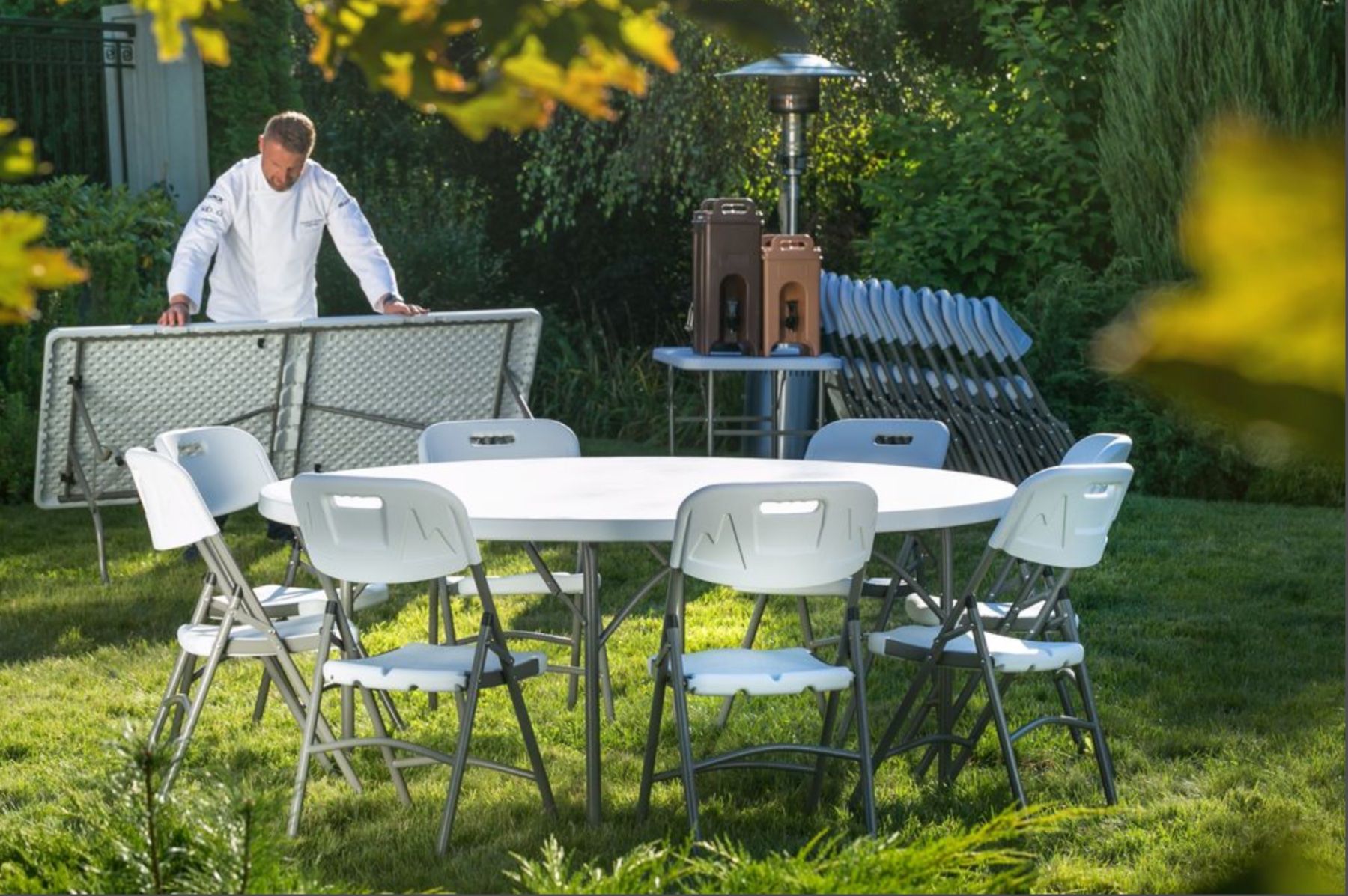 Tavoli: Buffet table round foldable, max. load: 250 kg, ⌀1800x(H)740 – Nuovo e nell'imballaggio originale da Bülach venduto da StoreInShopSwiss 3