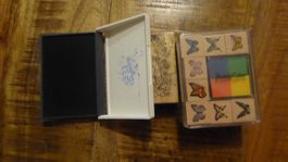 8 Schmetterling 1 Blumen Stempel  mit Stempelkissen Basteln