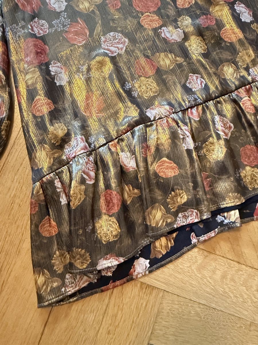 Zara Vestiti: Robe Zara à fleurs dorée irisé - taille M – Nuovo (secondo la descrizione) da Lausanne venduto da Stephaniesdressing 6