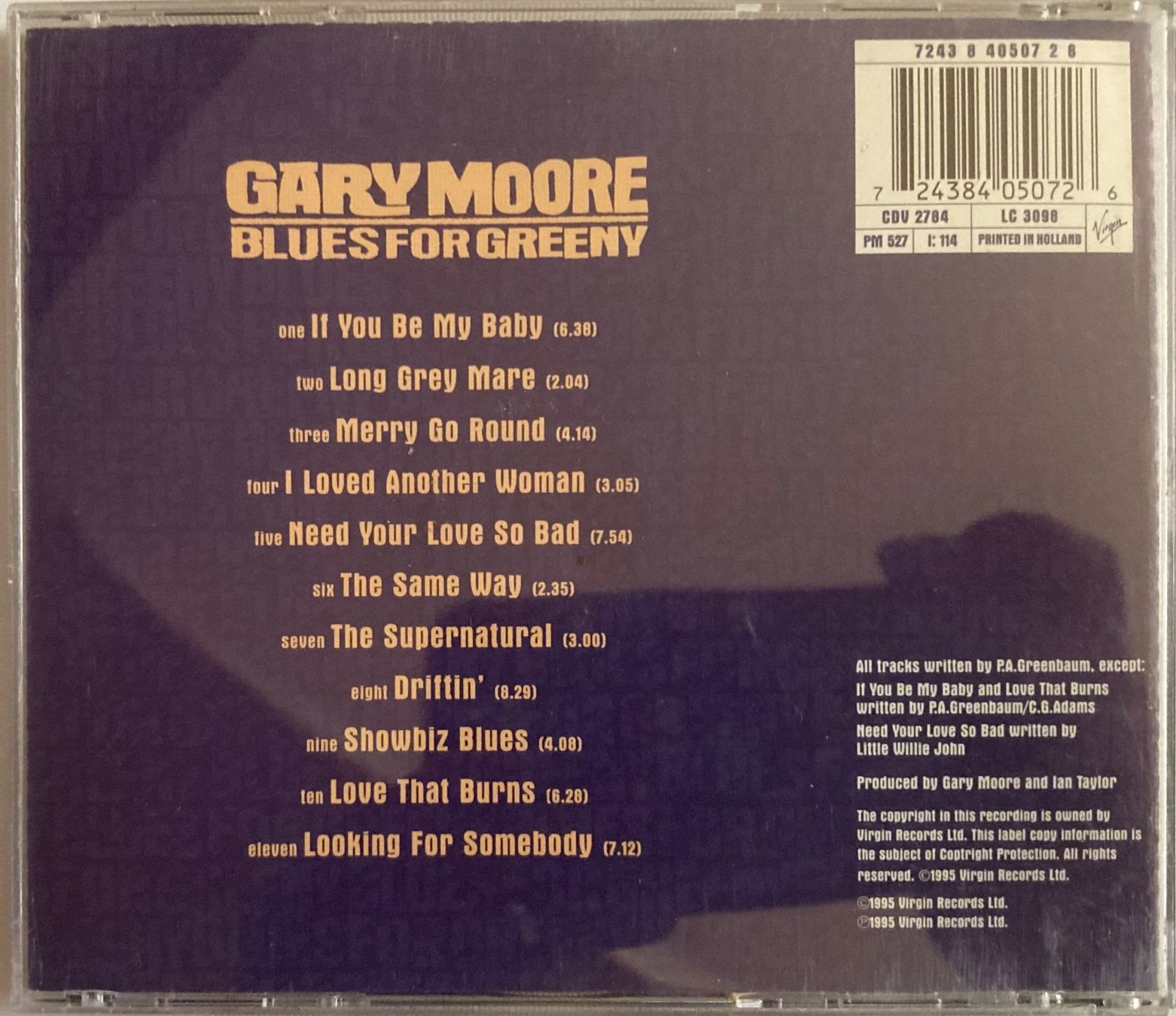CD: GARY MOORE - BLUES FOR GREENY – Usato da Poliez-Pittet venduto da Newtown-Records 1