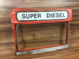 Altes Tankstellen Teil Super Diesel für Bilderrahmen