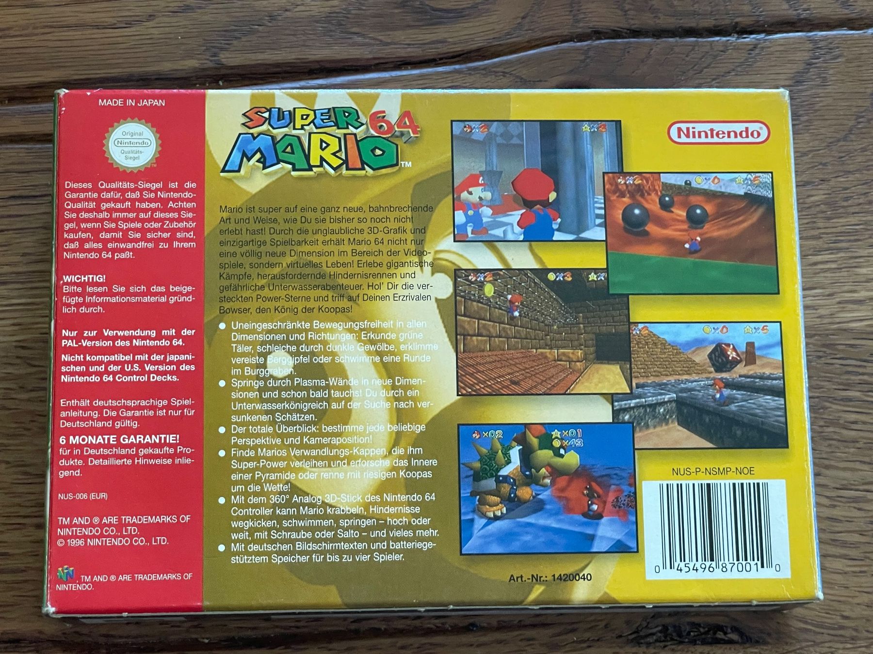 Nintendo Giochi: Nintendo 64 Super Mario 64 PAL in Orginalverpackung – Usato da Zuerich venduto da Dorsi 6