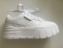 Puma Mayze Leder Platform Sneaker Weiss Grösse 37 neu