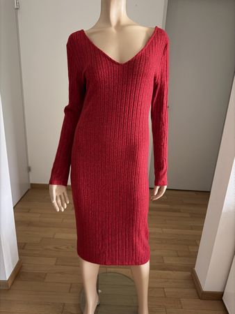 Heart Hips Strickkleid Rot Gr. S Midikleid Langarm Office